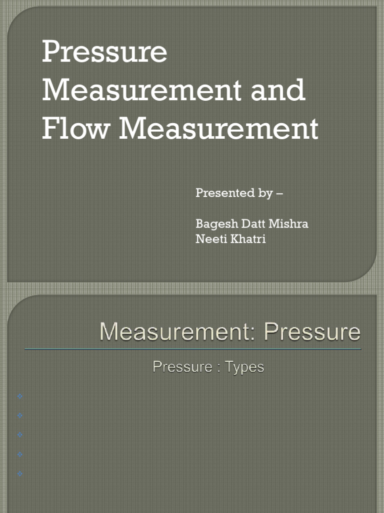 Pressure and Flow Measurement Overview | PDF | Pressure Measurement ...