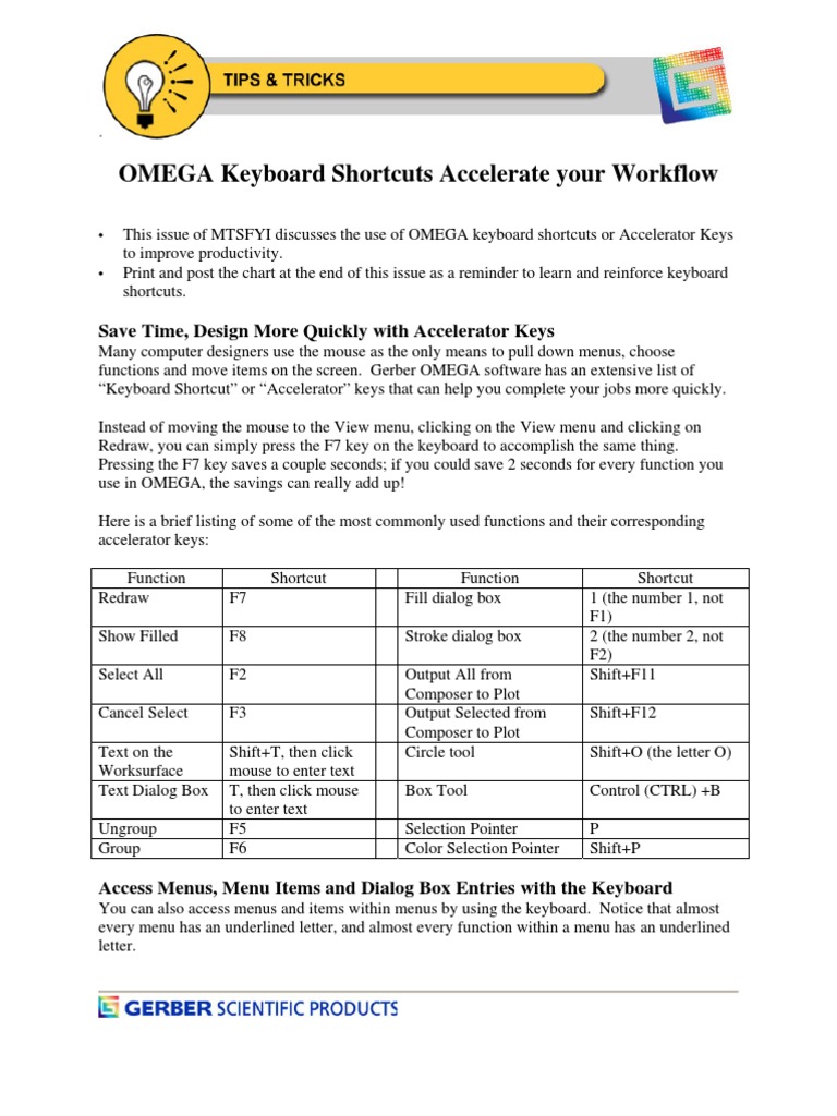 Tips Omega Keys Keyboard Shortcut Control Key