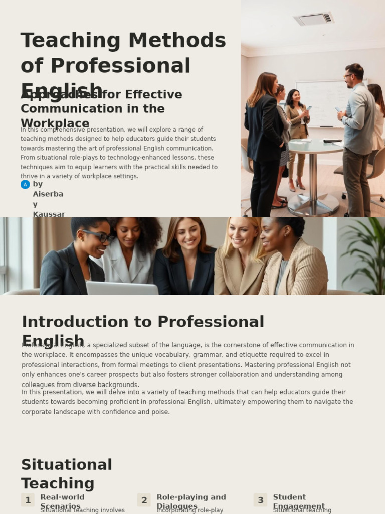 Effective Teaching Methods for Professional English | PDF