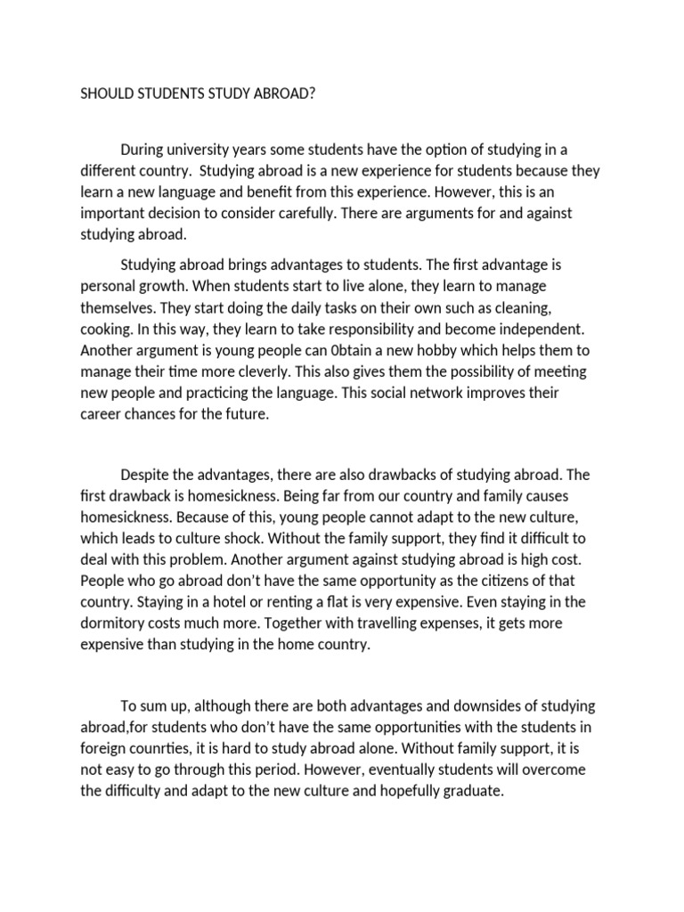 Studying Abroad Pdf