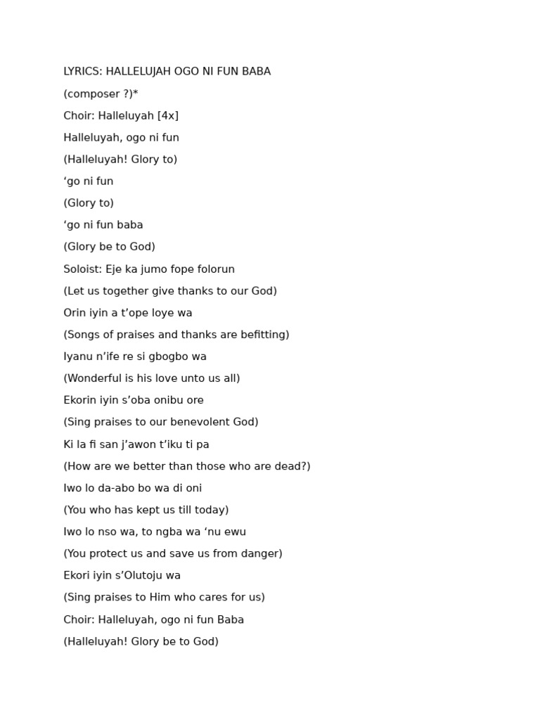 Lyrics pdf psalms religious music