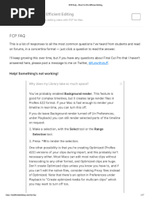 FCP FAQ – Final Cut Pro Efficient Editing