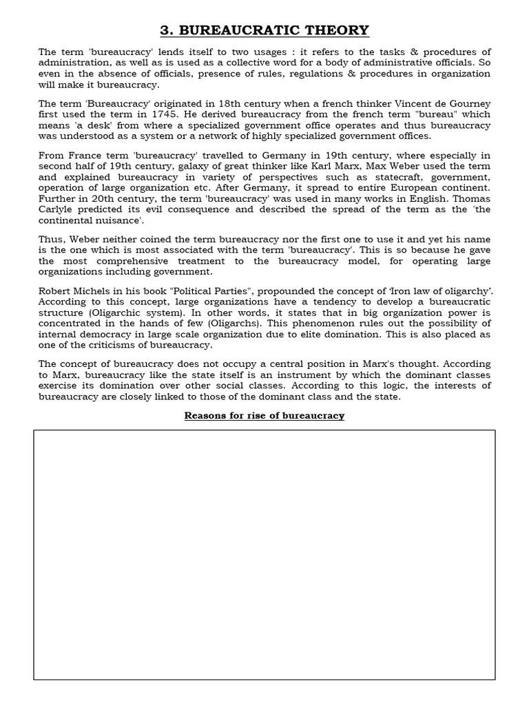 Bureaucratic Theory | PDF | Bureaucracy | Max Weber