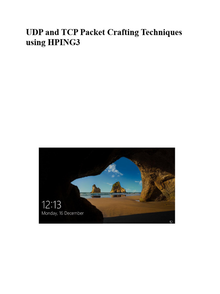 UDP and TCP Packet Crafting Techniques Using HPING3 - v2 | PDF ...