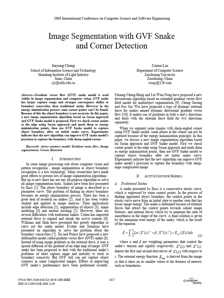 Improved Image Segmentation with GVF Snake | PDF | Image Segmentation ...