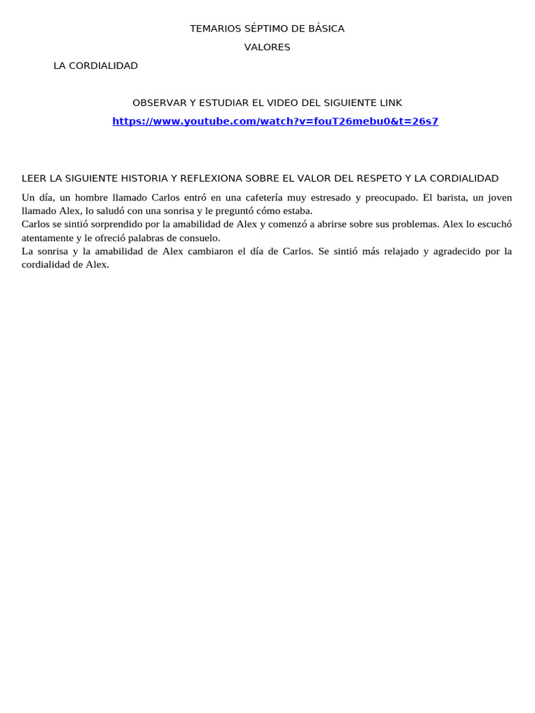 Temarios Séptimo De Básica Pdf