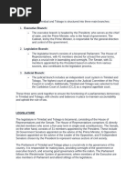 Structure of Trinidad and Tobago Government | PDF | Separation Of ...