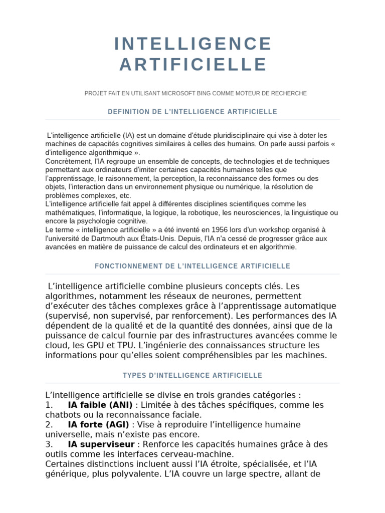 Comprendre l'Intelligence Artificielle | PDF | Intelligence ...