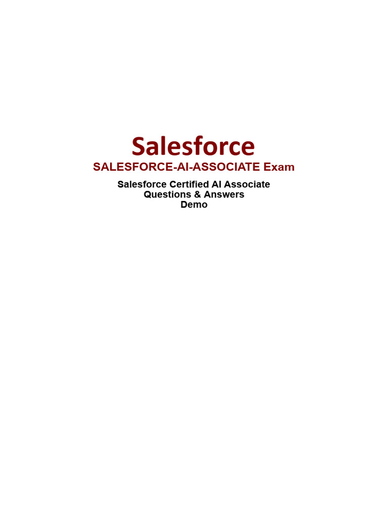 Salesforce AI Associate Exam Q&A Guide | PDF | Artificial Intelligence ...