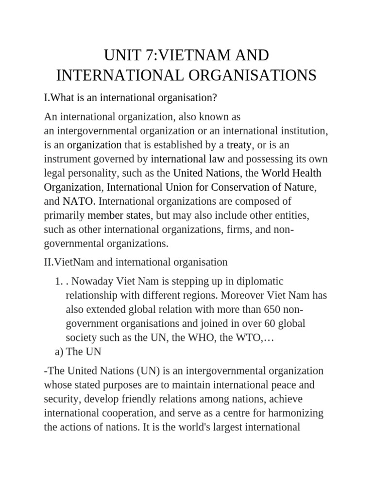 Unit 7 | PDF | World Trade Organization | Vietnam