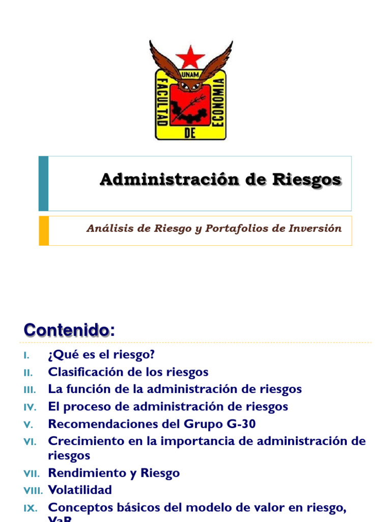 Administración de Riesgos en Inversiones | PDF | Valor en riesgo ...