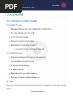 Reversible vs. Irreversible Changes Worksheet | PDF