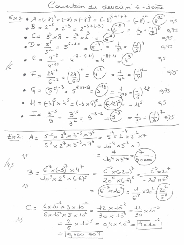 Dev6 Puissances-Correction | PDF