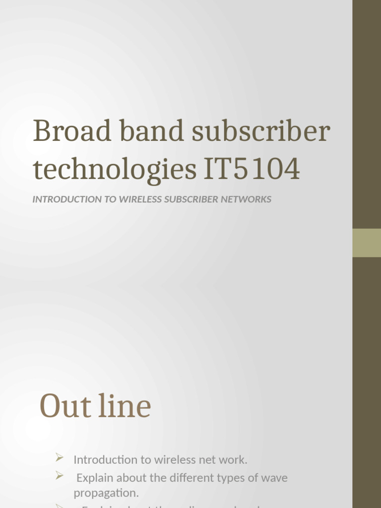 Wireless Subscriber Network Technologies | PDF | Radio | Antenna (Radio)