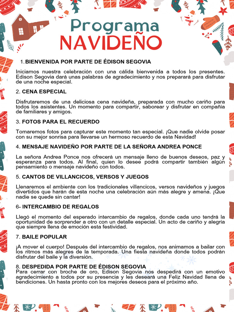 Celebración Navideña 2023: Programa Completo | PDF