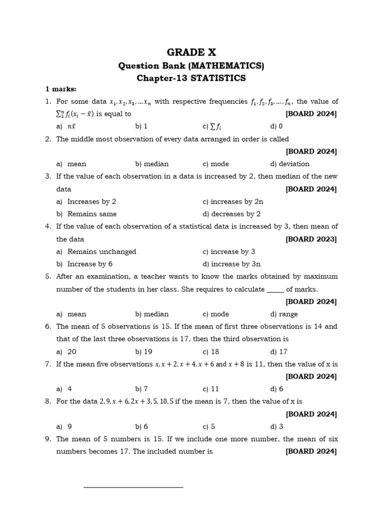 Chapter 13 Statistics Pdf Mean Mode Statistics