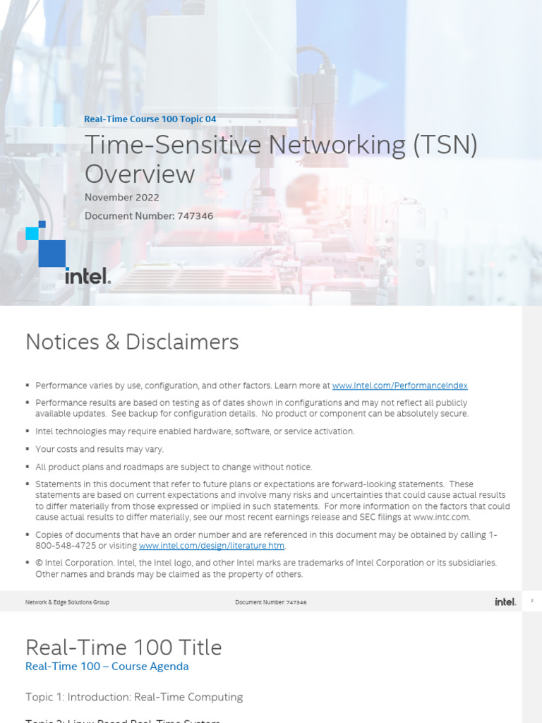 Course 100 Topic 4 Time-Sensitive Networking Overview 1p2 | PDF ...