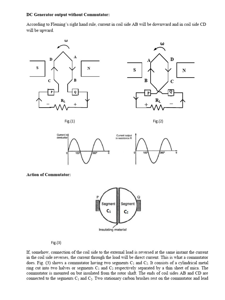 Action of Commutator | PDF | Electric Power | Electromagnetism