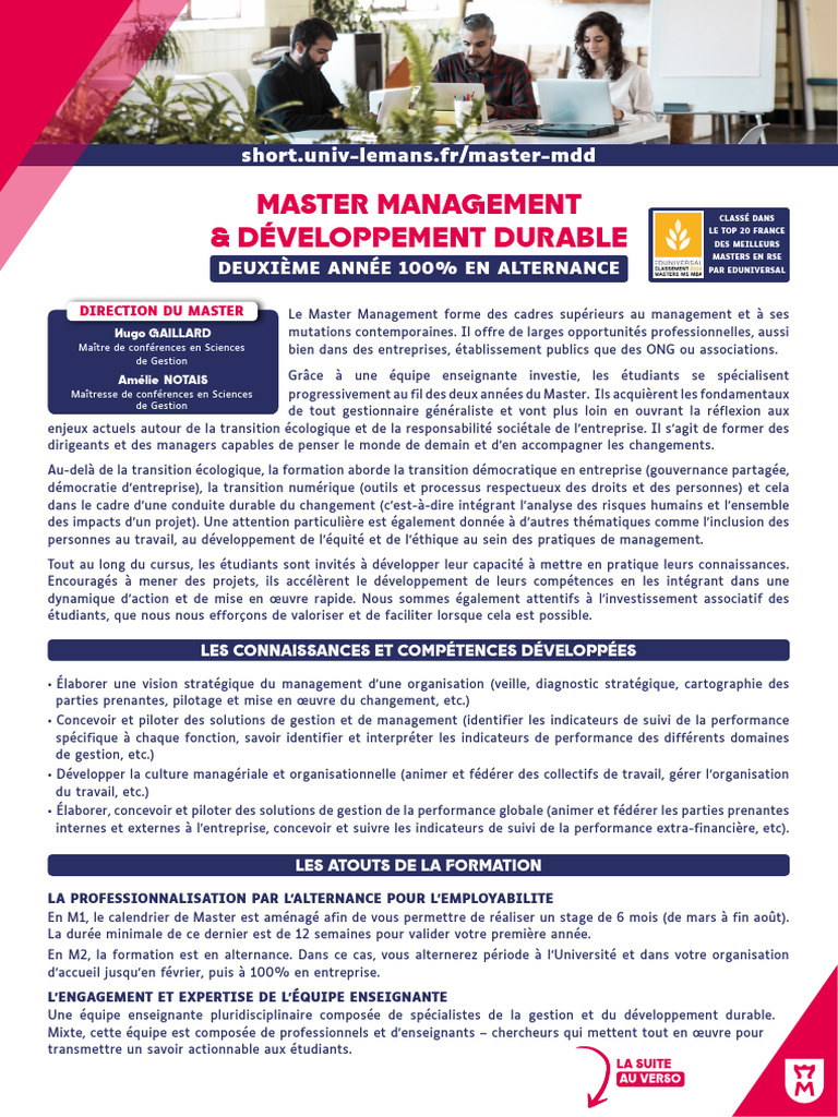 Master Management et Développement Durable | PDF