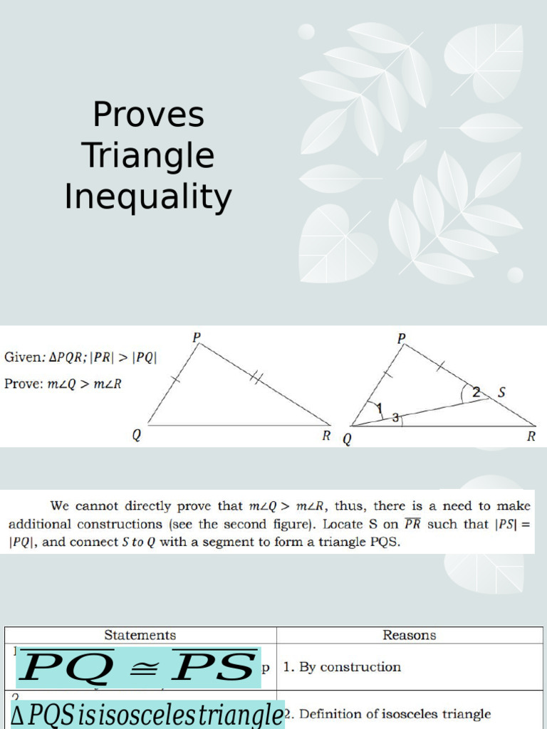 Triangle Inequality Theorem Explained | PDF