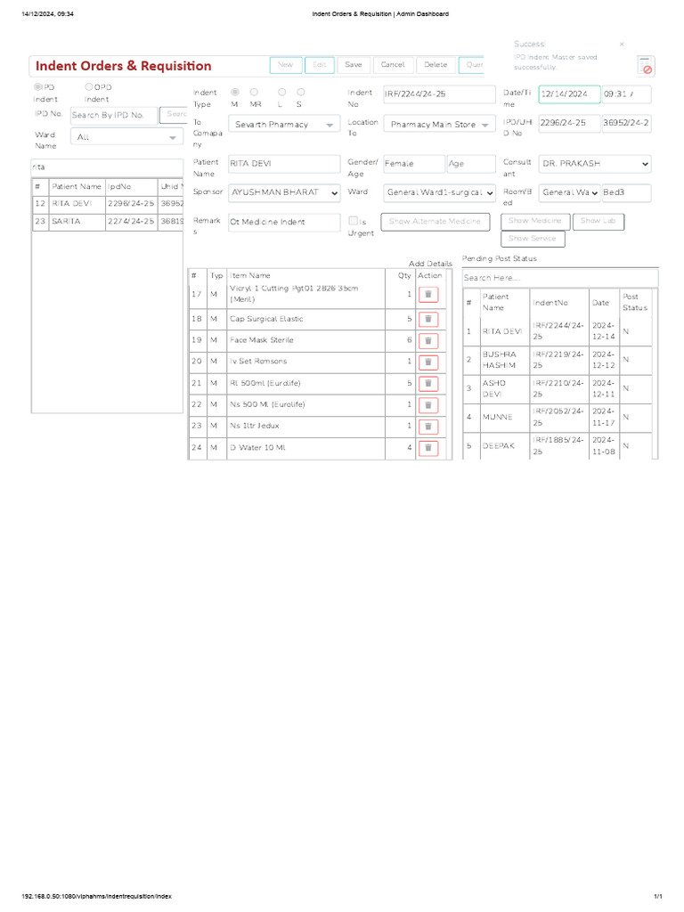 Indent Orders & Requisition Dashboard | PDF