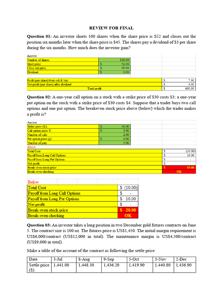 Options and Futures Trading Analysis | PDF | Option (Finance ...