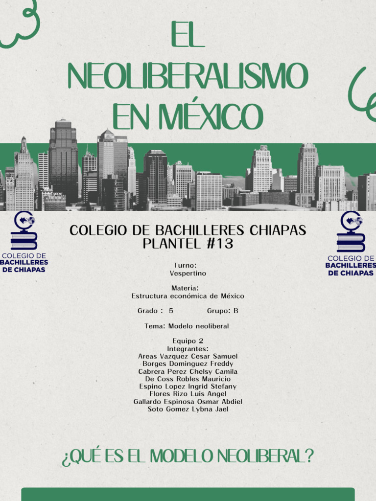 Neoliberalismo en México: Impacto y Fin | PDF | Tratado de Libre ...