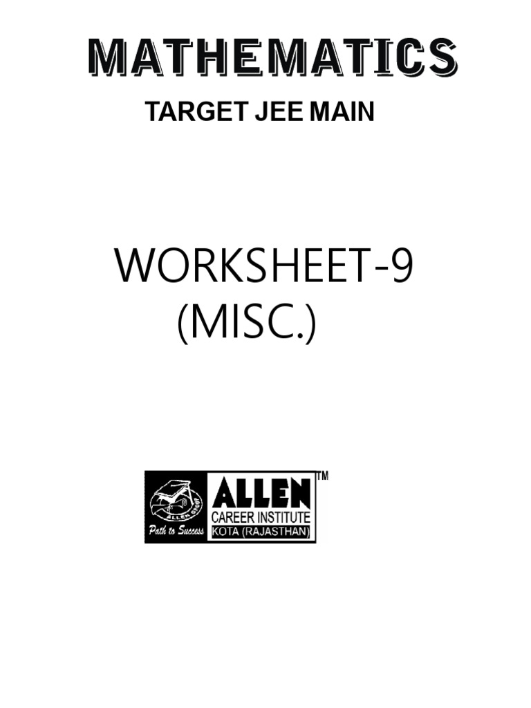 WS SC 9 M | PDF | Function (Mathematics) | Mathematical Objects