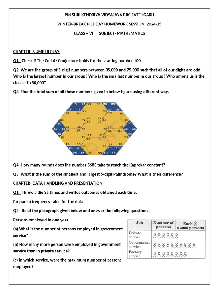 Winter Break Class 6 Maths | PDF | Prime Number | Discrete Mathematics