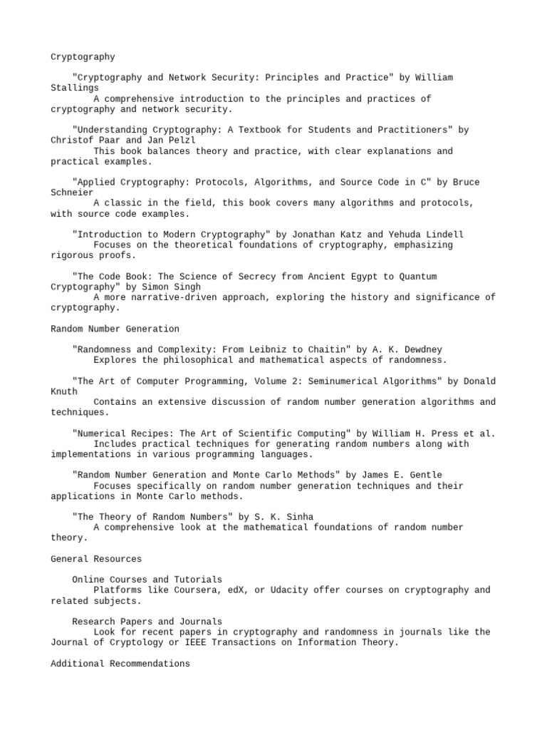 Cryptography and Random Number | PDF | Cryptography | Algorithms