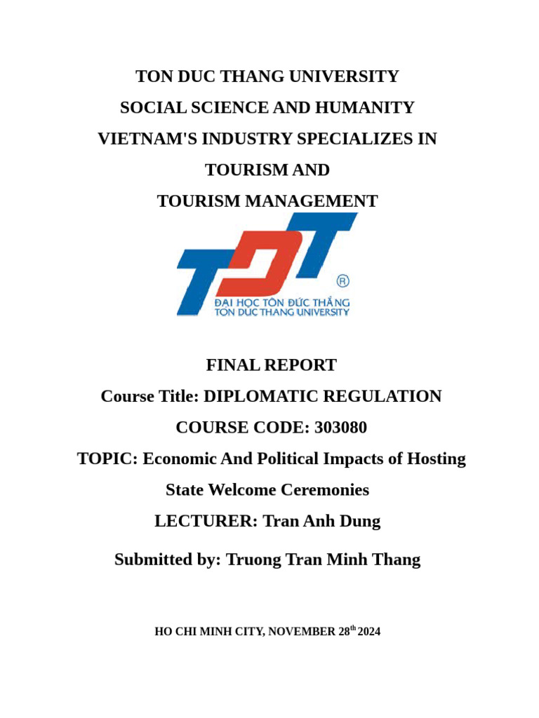 Final Report Diplomatic Regulation Trương Trần Minh Thắng 322H0112 ...