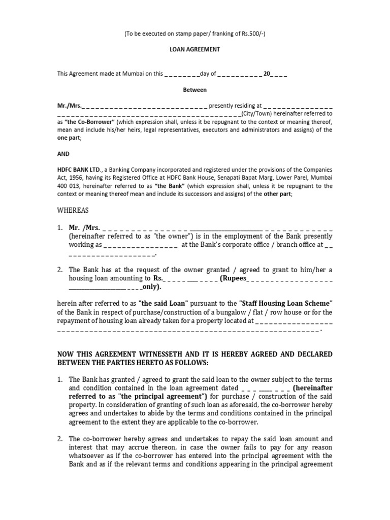 Loan Agreement - Co-Borrower v1 | PDF | Loans | Justice