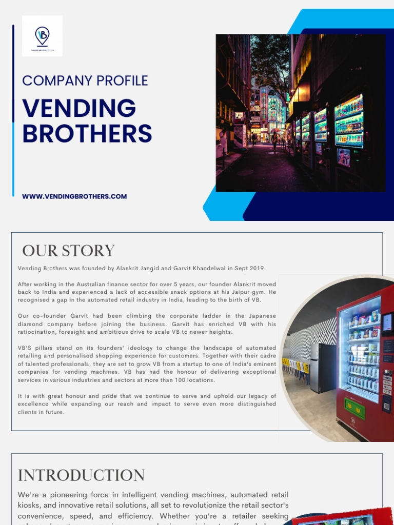 Vending Brothers Company Overview | PDF | Vending Machine