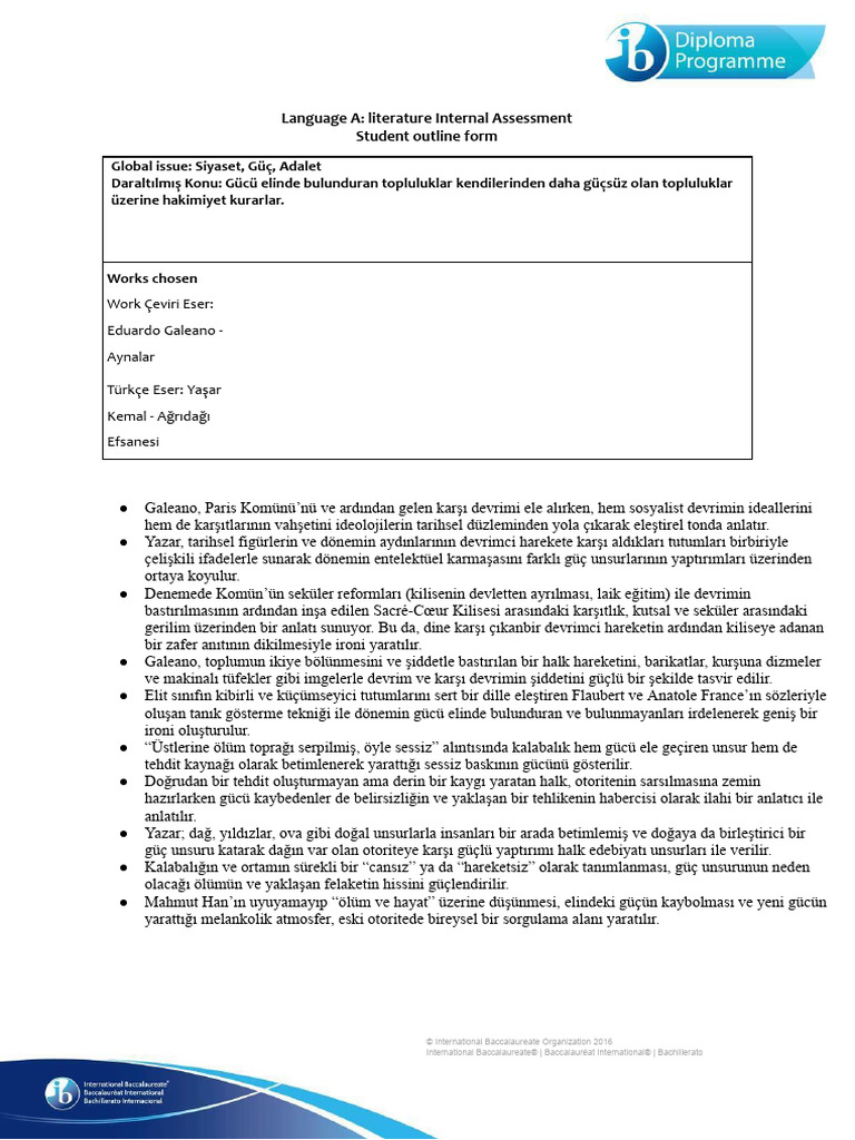 Erk İpek Ioc Outline Form | PDF