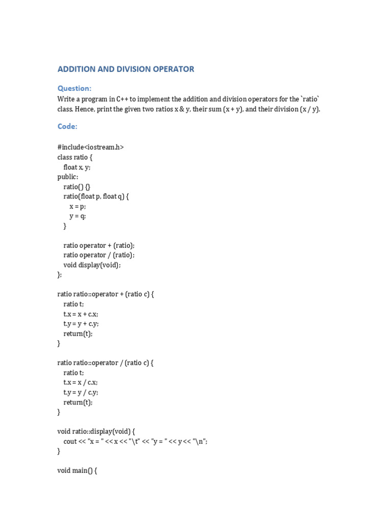 Addition_Division_Operator | PDF