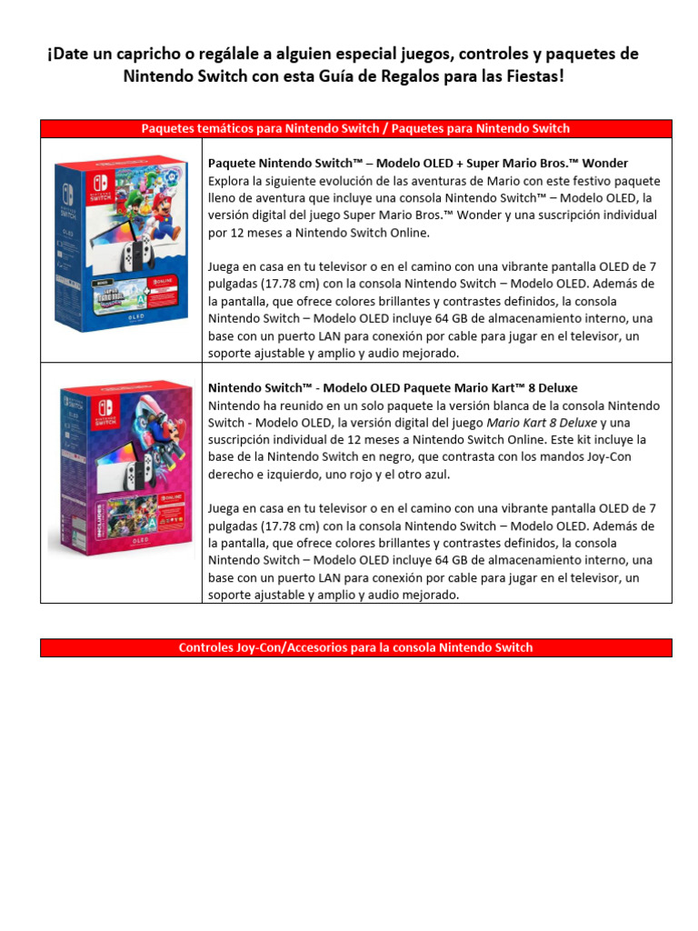Nintendo Holiday Gift Guide | PDF | Nintendo | Juegos de consolas