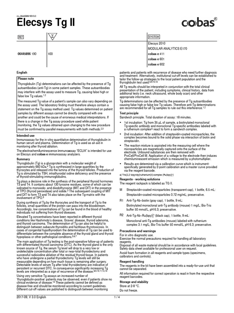 tg_ii_2017-09_v3 | PDF | Detection Limit | Thyroid