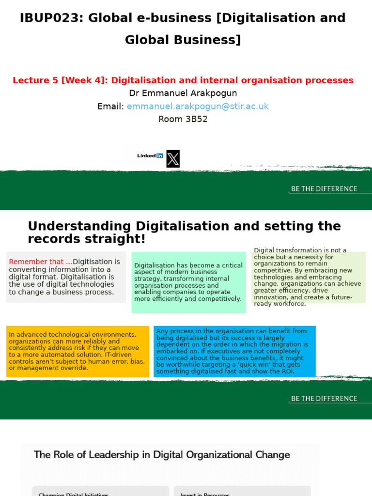 Lecture 5_Digitalisation and Internal Processes | PDF | Analytics ...