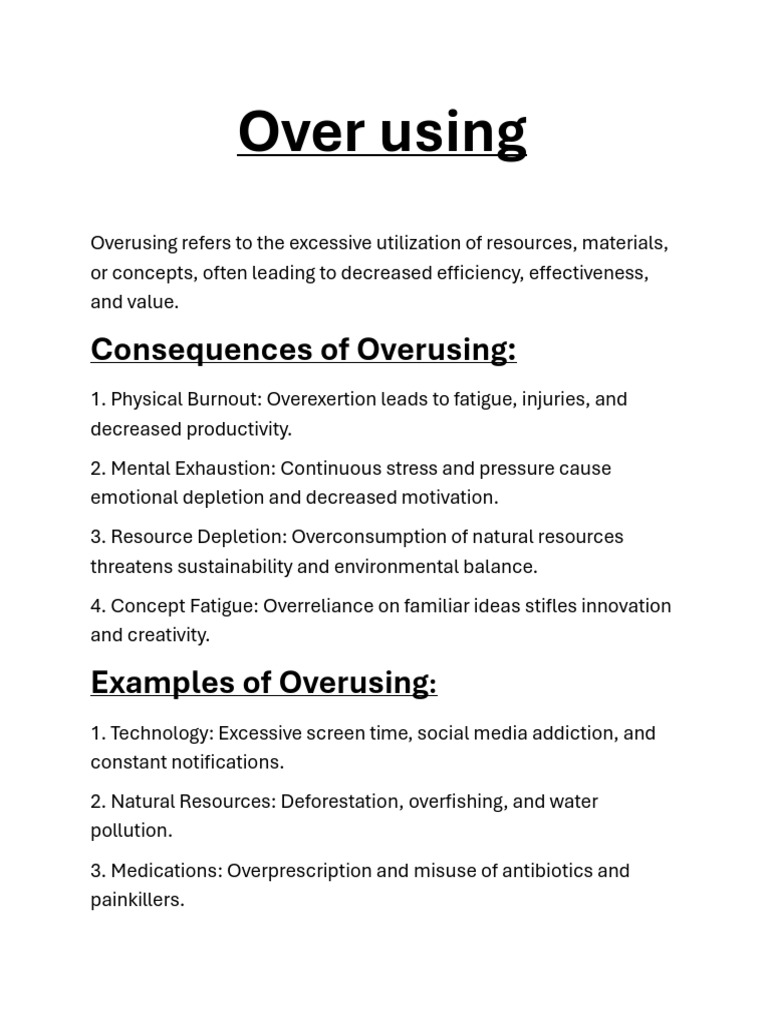 Consequences of Overusing Resources | PDF