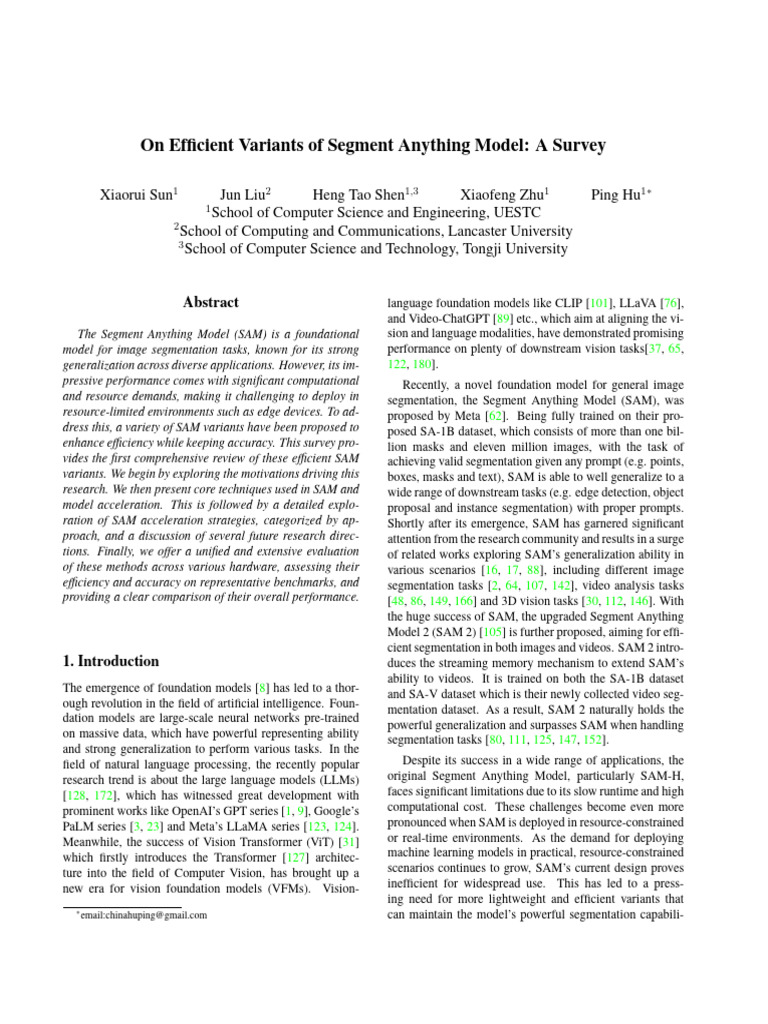 2410.04960v2on Efficient Variants of Segment Anything Model: A Survey ...