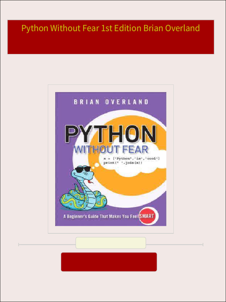 Download full python without fear 1st edition brian overland pdf all