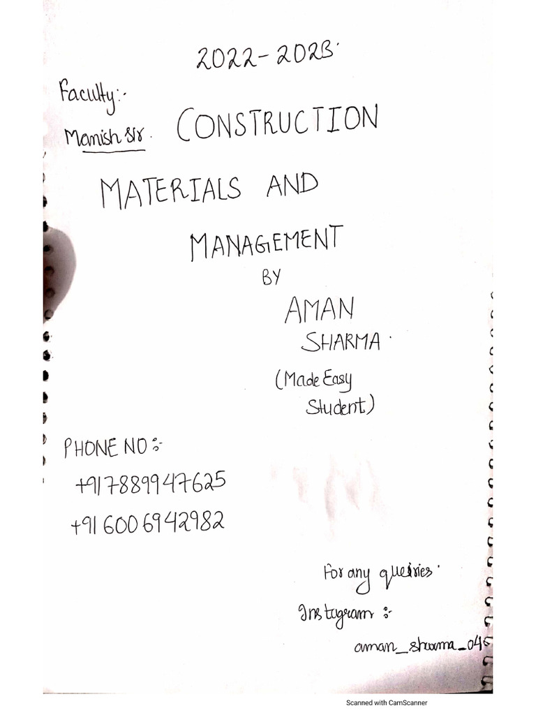 Aman Sharma Construction Materials Management | PDF