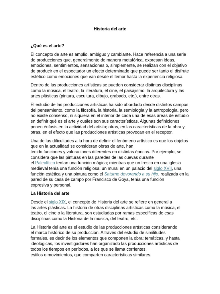 Evolución del Arte a lo Largo de la Historia | PDF | Historia antigua ...