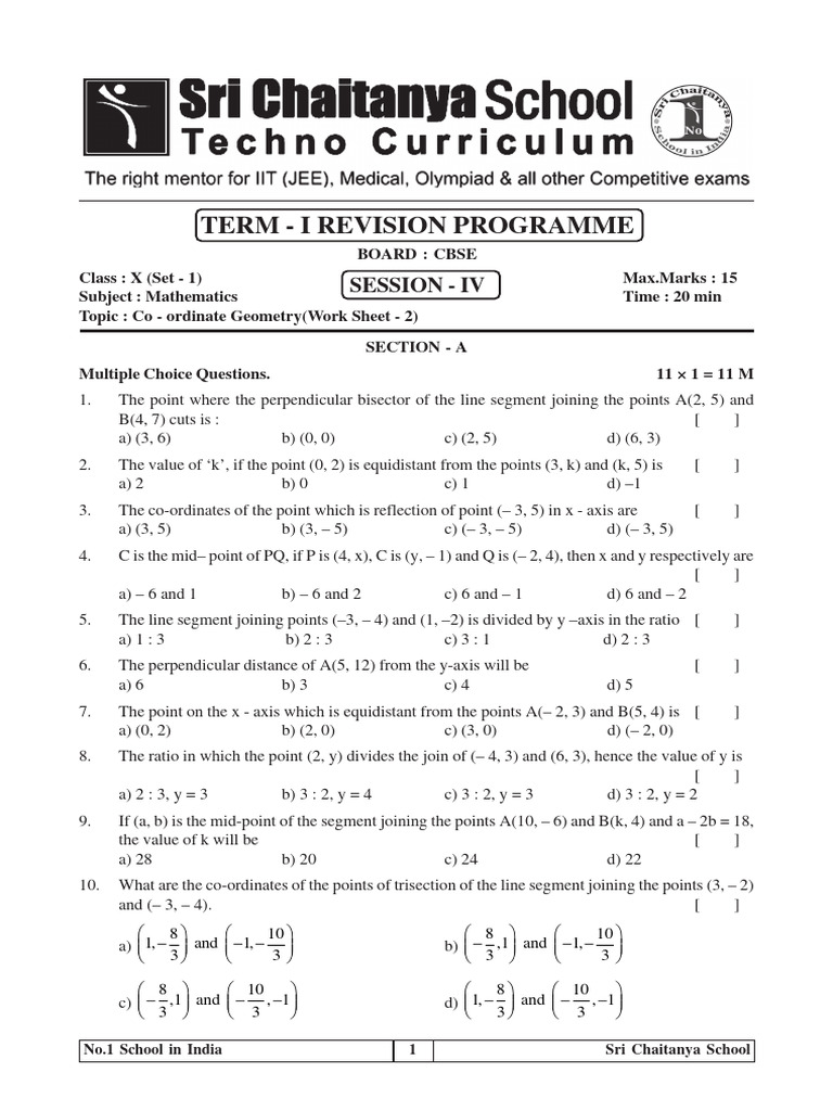 Class 10 Coordinate Geometry Notes | PDF | Cartesian Coordinate System ...