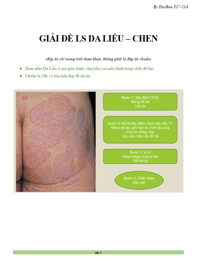 GIẢI ĐỀ LS DA LIỄU - DuyBao | PDF