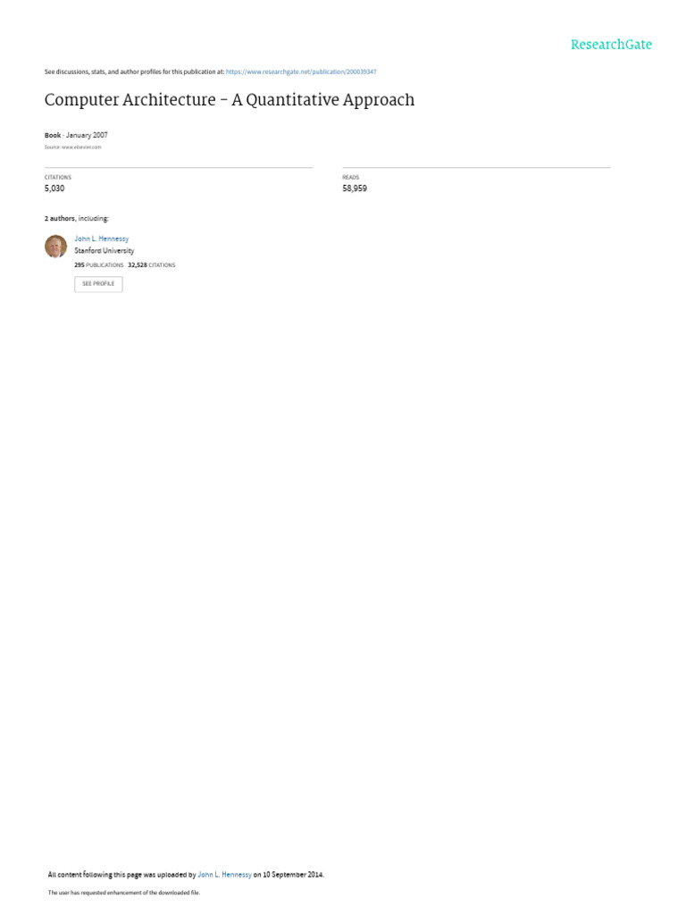 Computer_Architecture_-_A_Quantitative_Approach | PDF | Mean ...