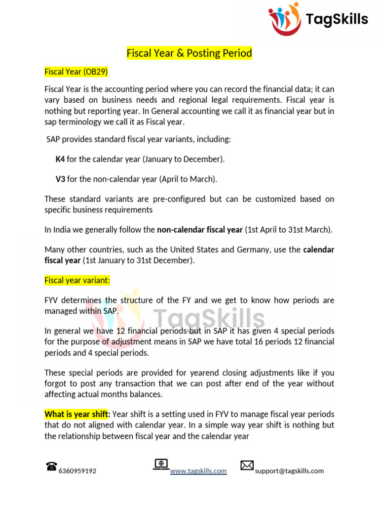 Fiscal Year and Posting Period | PDF | Business