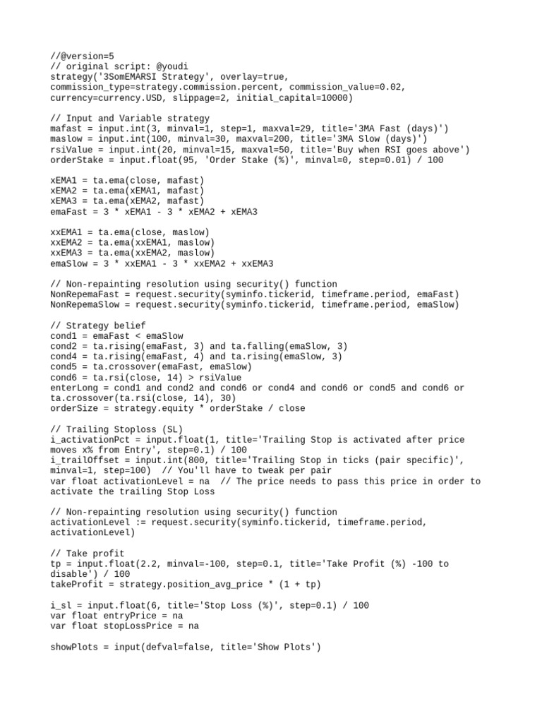 3SomEMARSI Trading Strategy Script | PDF
