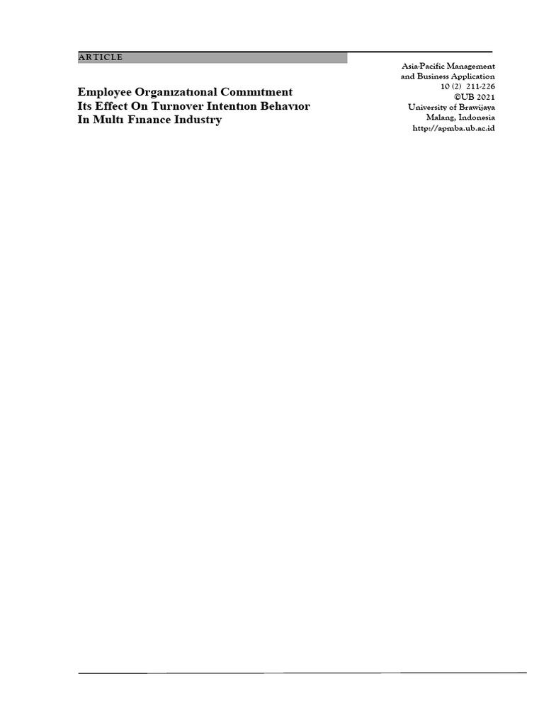 Employee Organizational Commitment and Its Effect | PDF | Attitude ...