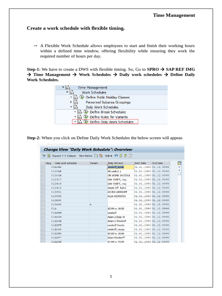 Create Flexible Work Schedules in SAP | PDF | Computing | Business